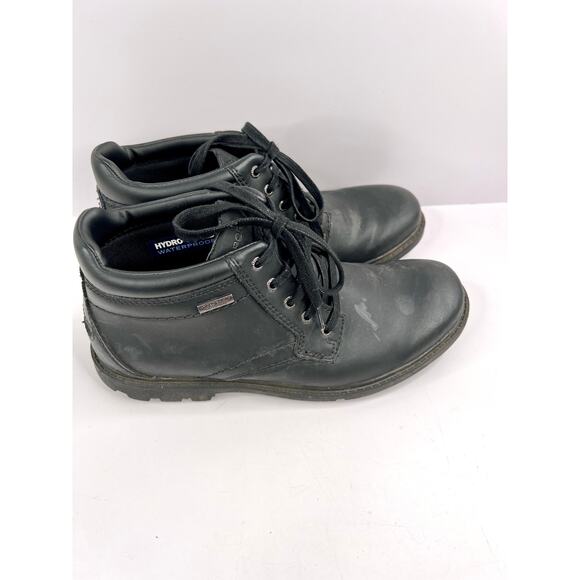 Rockport Men's Size 8 Storm Surge Plain Toe Boot Black Hydro-shield Waterproof - Picture 3 of 13